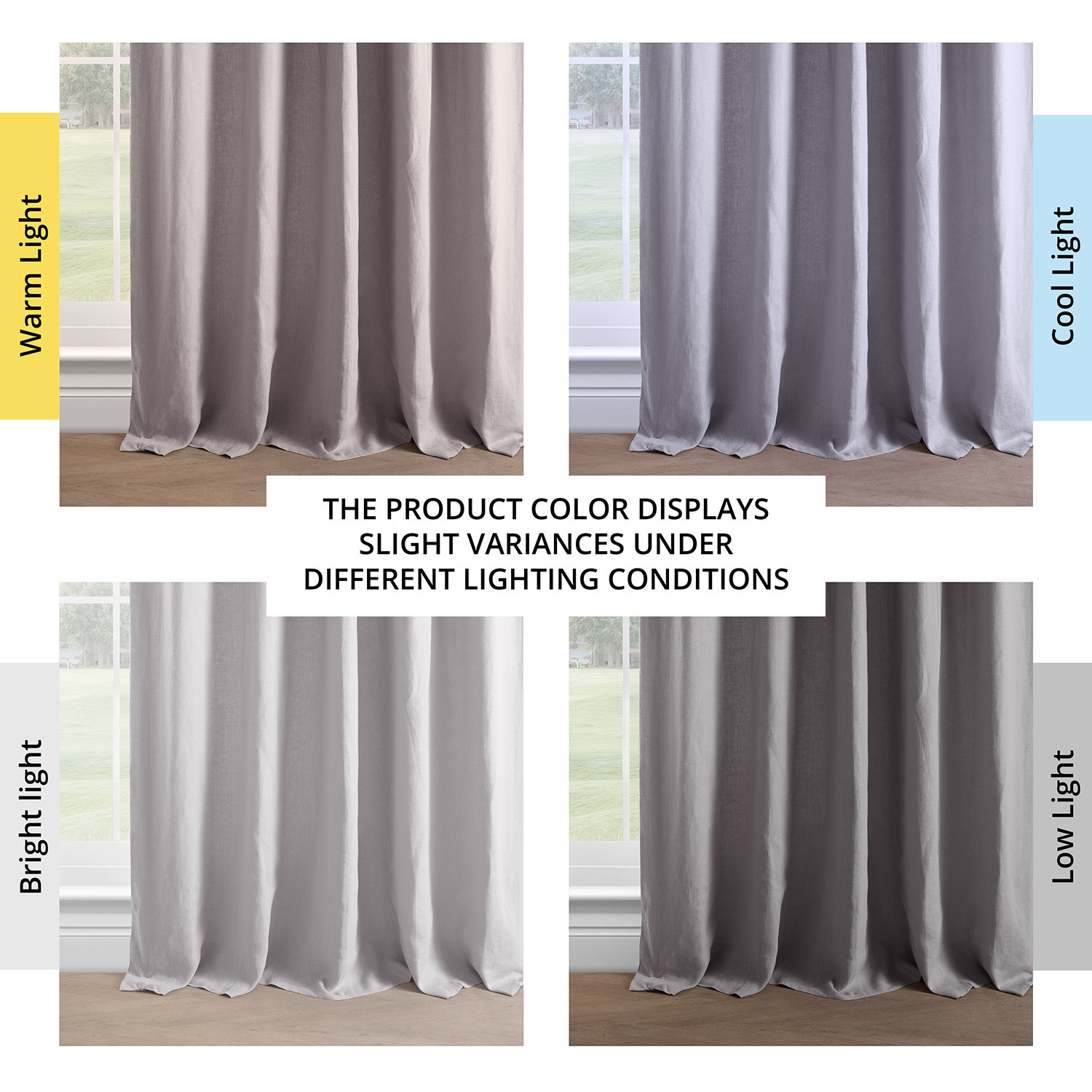 Briella Room Darkening Linen Curtain Panel, Earl Gray, 50" W x 120" L
