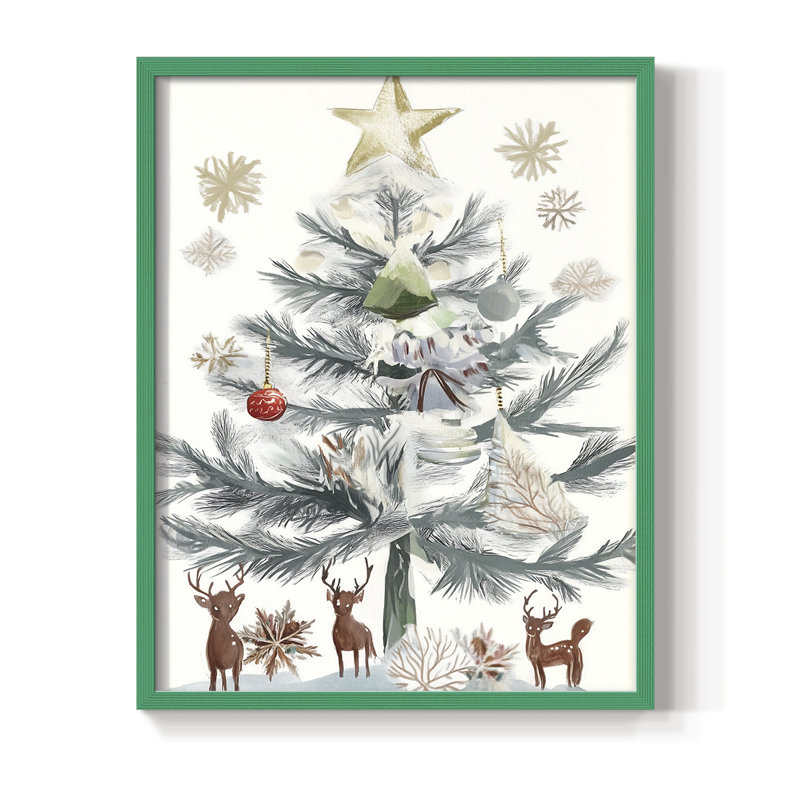 «Christmas Holiday Art» CECX, reproduction d'art encadrée, Vert, H 15 po x l 12 po