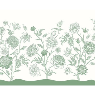Murale verte Jacobean Rose Trail