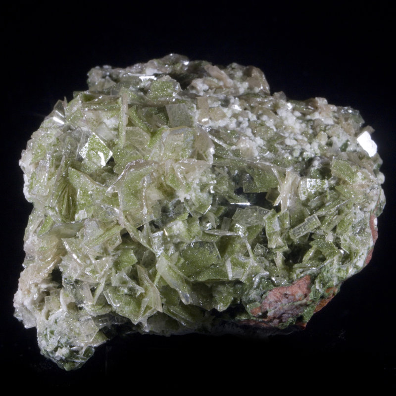 Wulfenite with Duftite. Tsumeb Mine, Namibia