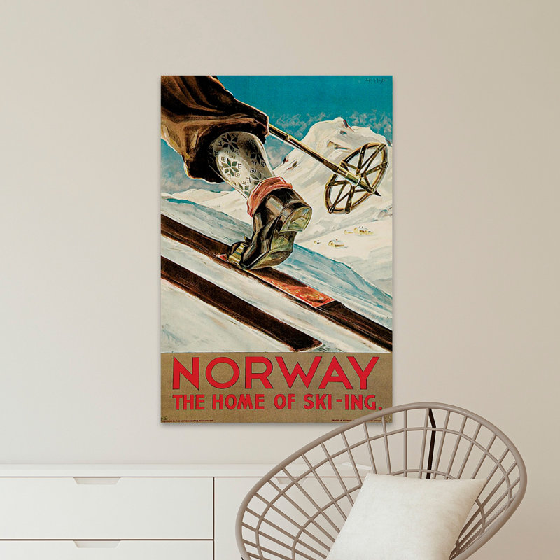 « norvège », publicité rétro sur toile tendue, H 18 po x l 12 po