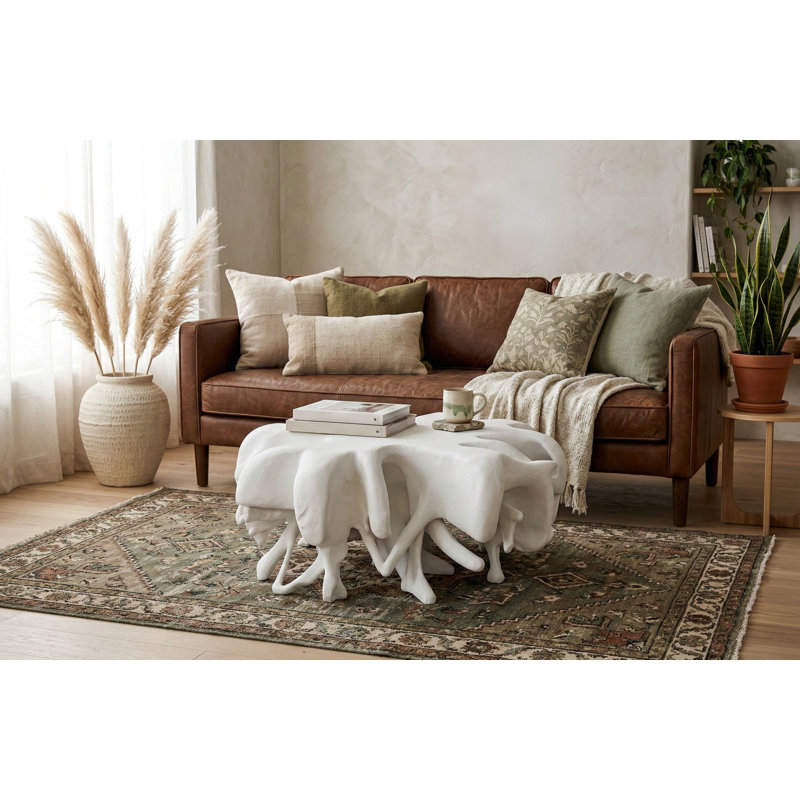 Cast Coffee Table Round, White Stone