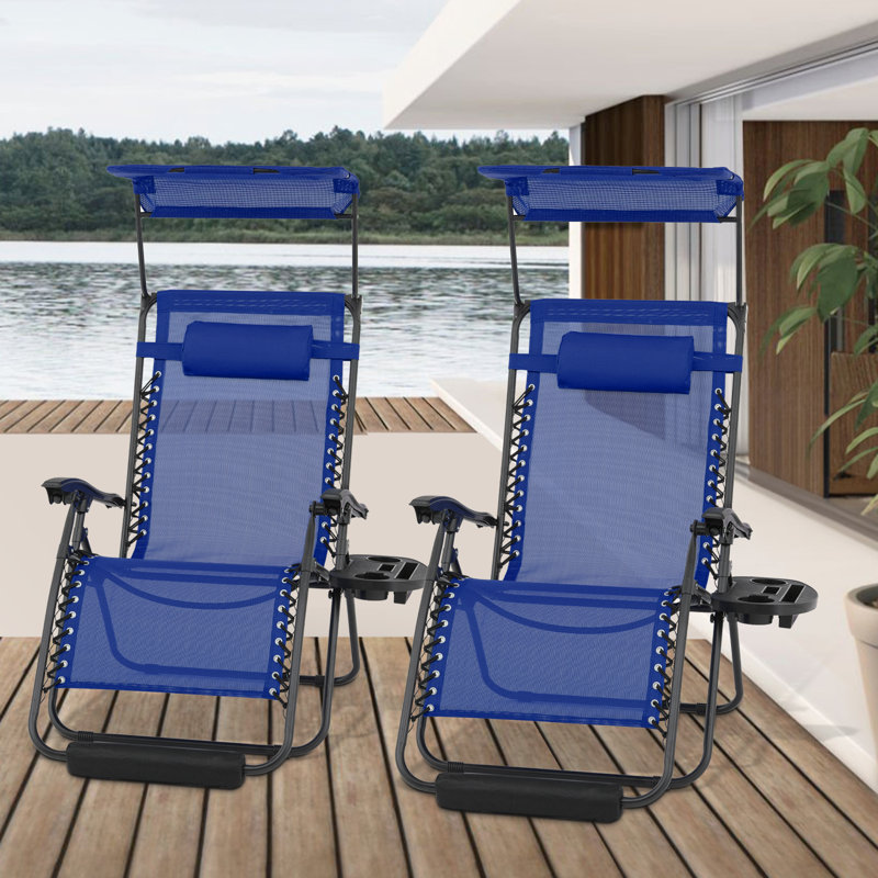 Méridienne inclinable 2 pièces, Bleu