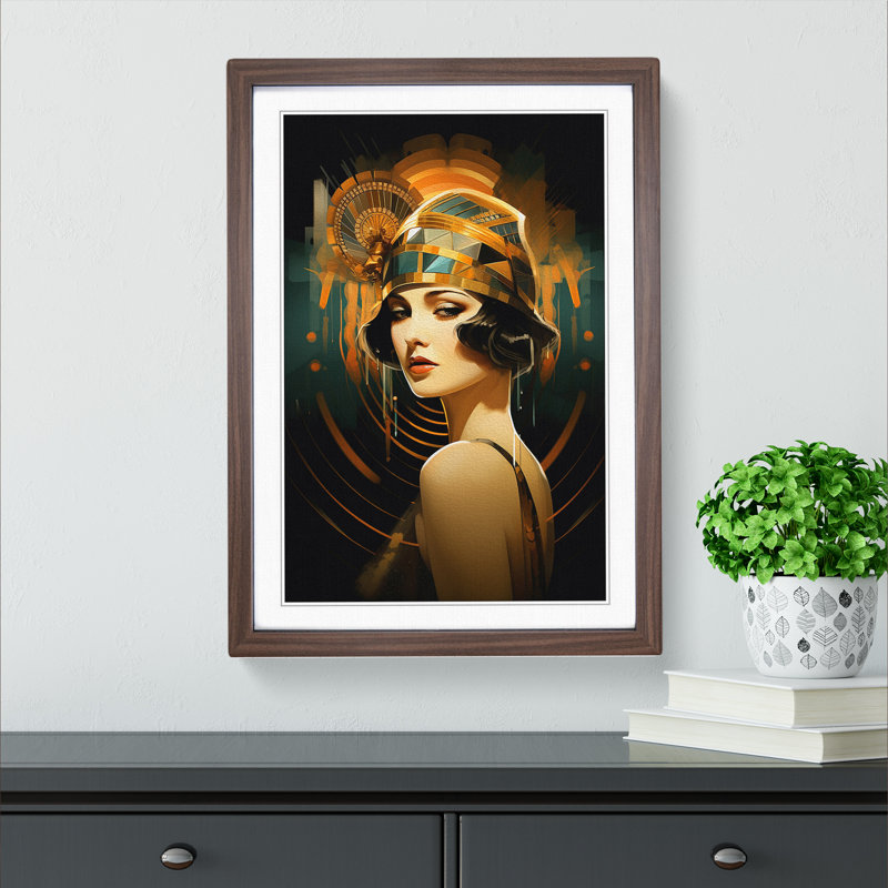 Single Picture Frame Print on Wood, 46cm H x 34cm W, Walnut Framed