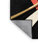 Tapis noir élégant et chic à motif de barres asymétriques lavables à la machine Bracondale