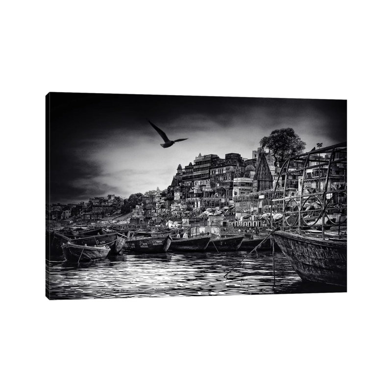 The Boats Of Varanasi by Piet Flour - Wrapped Canvas Print, 66.04 cm H x 45.72 cm W