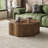 35" Mid Century Flower Shape Coffee Table, Solid Wood Veneer for Living Room, Brown