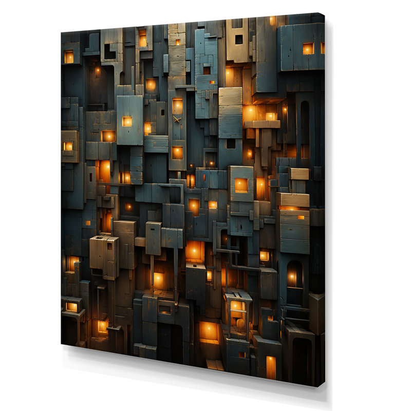 «Copper Canyons Skycrapers Cityscape I», Toile tendue, H 44 po x l 34 po