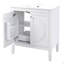 Meuble-lavabo blanc de 30 po sans assemblage requis avec lavabo en céramique, deux portes à fermeture en douceur et tablette réglable, style campagne moderne
