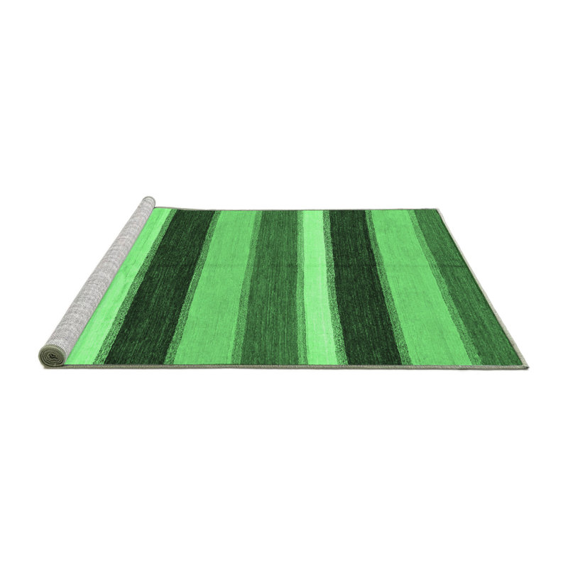 Washable Striped Indoor Rug, Square 4'