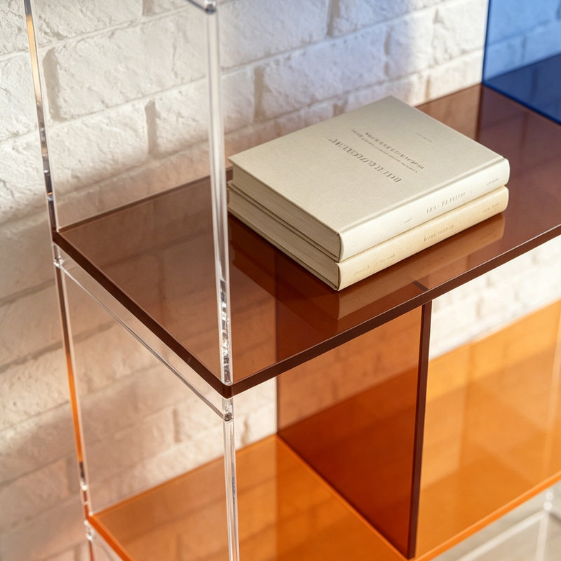 Bibliothèque robuste en acrylique moderne, H 59,06 po x l 23,62 po x P 11,81 po