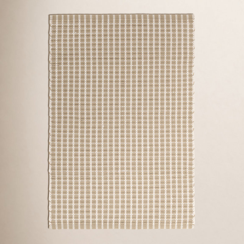 Gridiron Wheat Handwoven Indoor/Outdoor Rug, Rectangle 7'6" x 9'6"