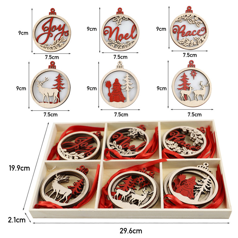 2.1cm Wood Holiday Shaped Ornament