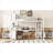 Loft platform bed for small dorms and bedrooms, full size storage-focused metal and MDF construction, clean white finish with integrated wardrobe and desk-1775898741-1775898740