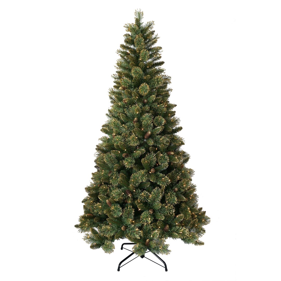 Künstlicher Weihnachtsbaum 229 cm Goldfarben mit 500 LED-Leuchten Warmweiß