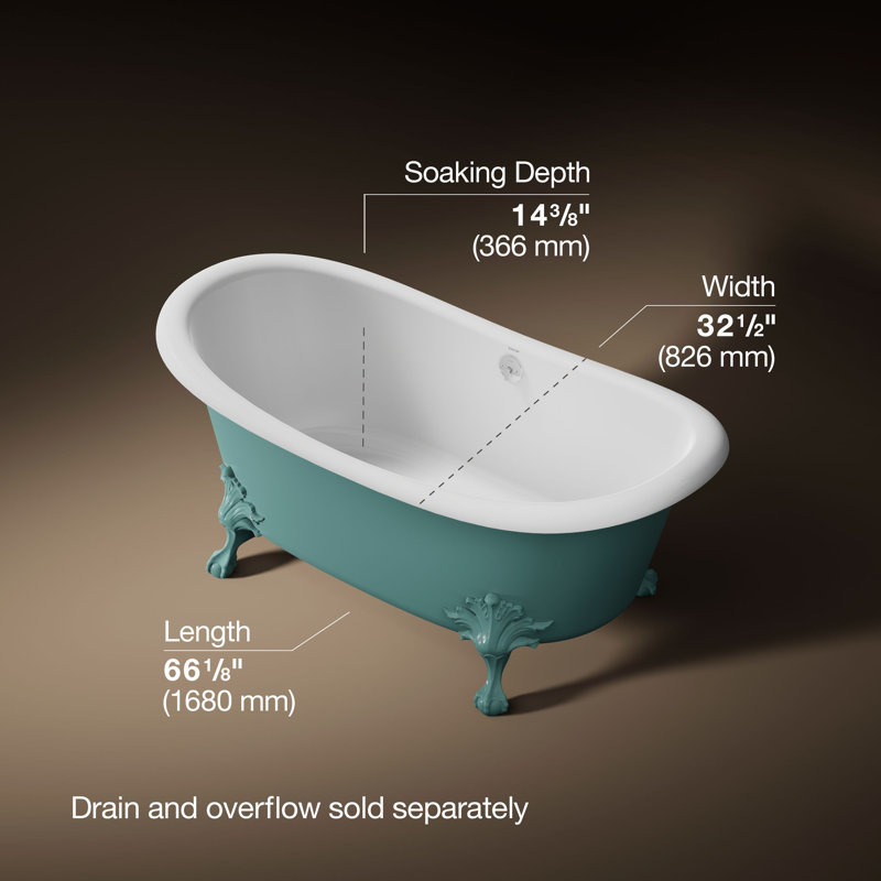 Artifacts 66-1/8 In. X 32-1/2 In. Freestanding Bath, 150th Spring Green
