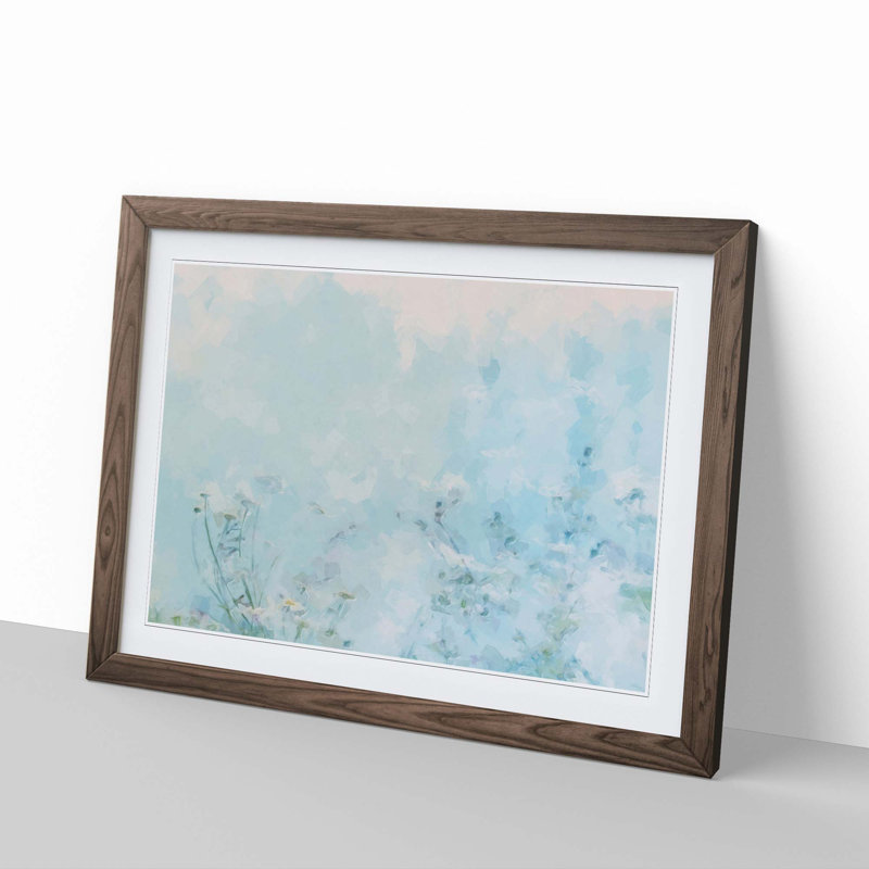 Pretty Flowers in Abstract - Framed Print, 50cm H x 76cm W x 2cm D, Walnut