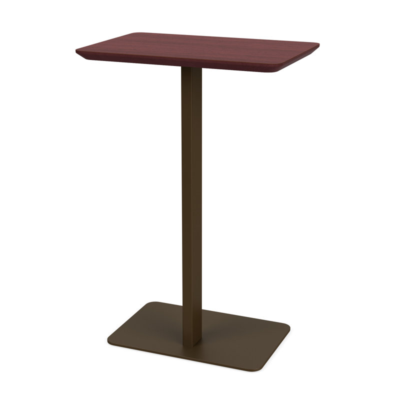Plateau en stratifié à base d'acier Luxe, Bronze, Acajou Chelsea