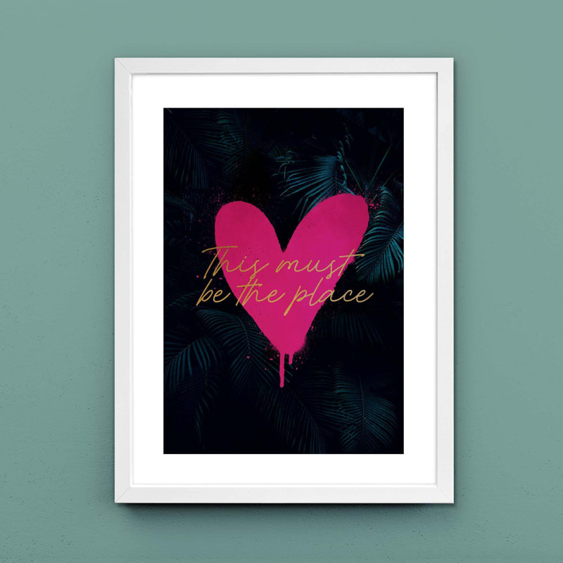 This Must Be The Place - Print on Canvas, 40cm H x 30.48cm W x 5cm D, Matte Black/White Framed