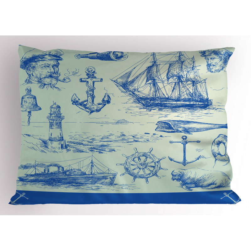 Narwhal Polyester Sham Set, Twin