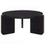 Table basse noire ronde en bois massif
