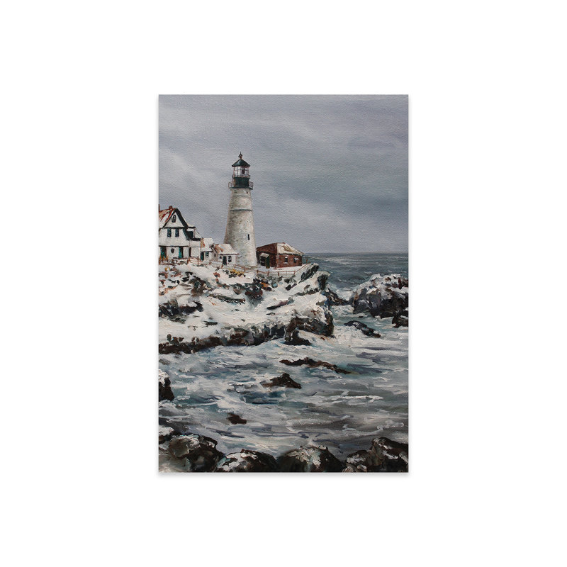 Lighthouse In Winter Print On Acrylic Glass