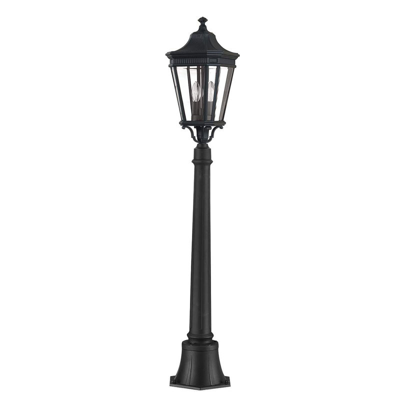 Tilda Mirrored Lamp Post (Full), Black
