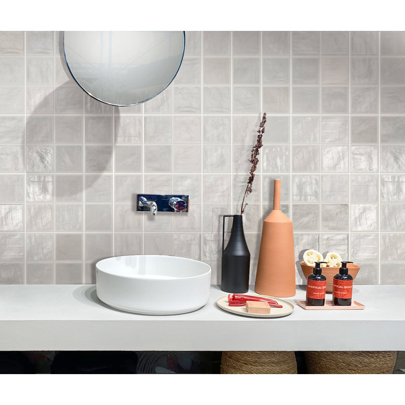 4" X 4" Ceramic Tile For Kitchen, Bathroom Or Wall Panel, White