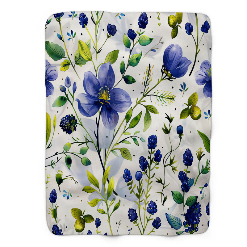 Violet aquarelle - couverture Sherpa de qualité supérieure 1 pièce, Lit simple