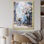 Fleurs blanches et bleues - Art mural