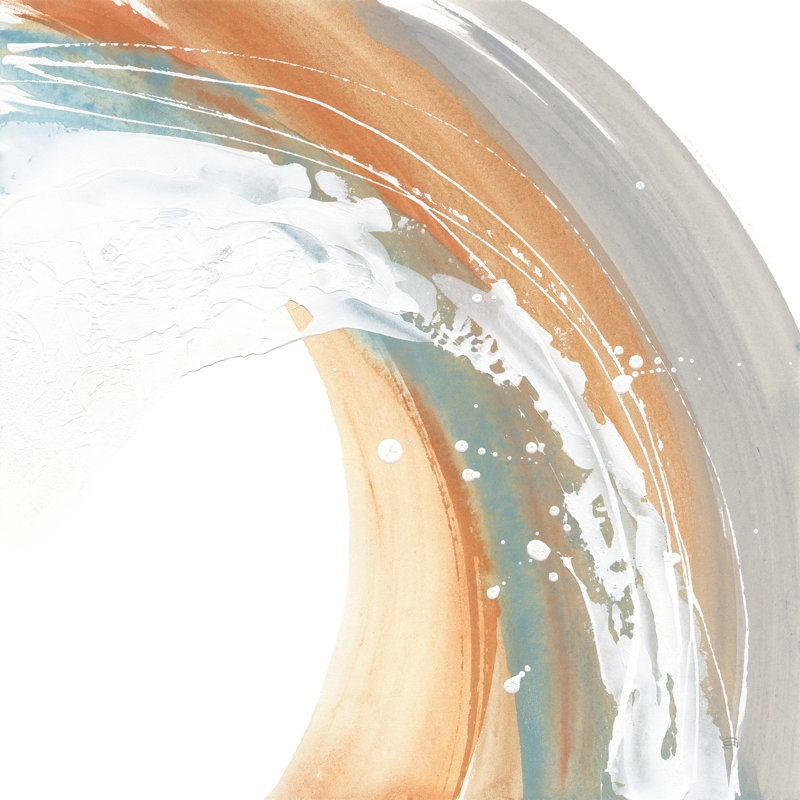Pois blancs II, H 20 po x l 20 po, Orange / gris / vert