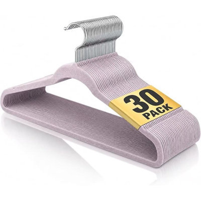 Velvet Hangers 100 Pack, 17.5" Non-Slip Clothes Hangers, Purple | 10 lbs Capacity, 360° Swivel Hook, 0.2" Slim Space-Saving Design for Closet, Suits, Pants, Coats, Skirts, Jeans, Sweaters