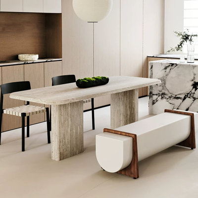 Banc rembourré en bois massif blanc