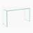 Transparent Glass Console Table Transparent Clear Sofa Table, Modern Bent Console Table Semund-973575380