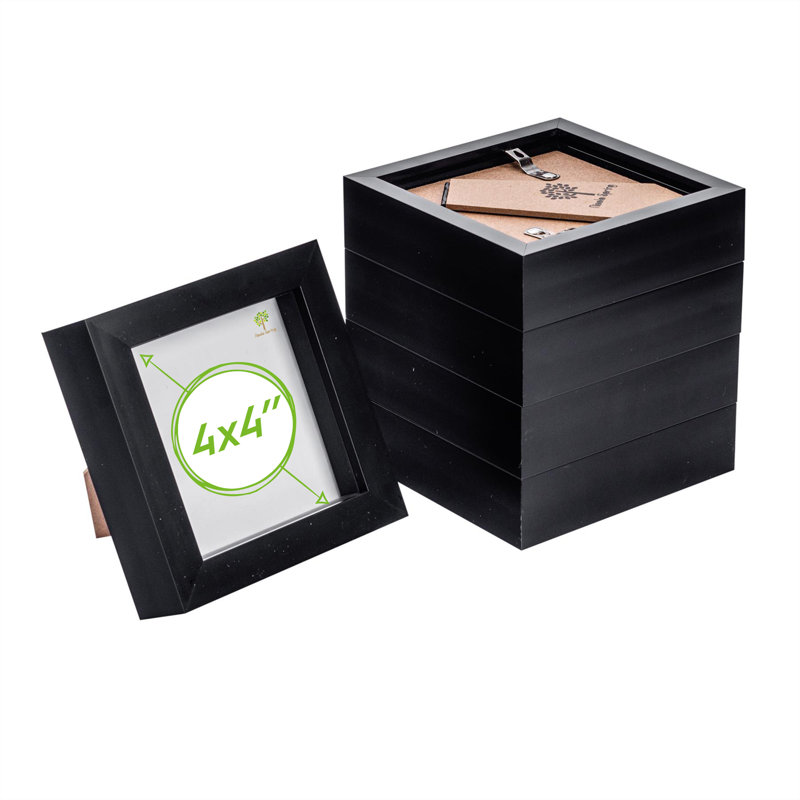 Nicola Spring - 3D Box Photo Frames, 12.5cm H x 12.5cm W x 3.5cm D, Black