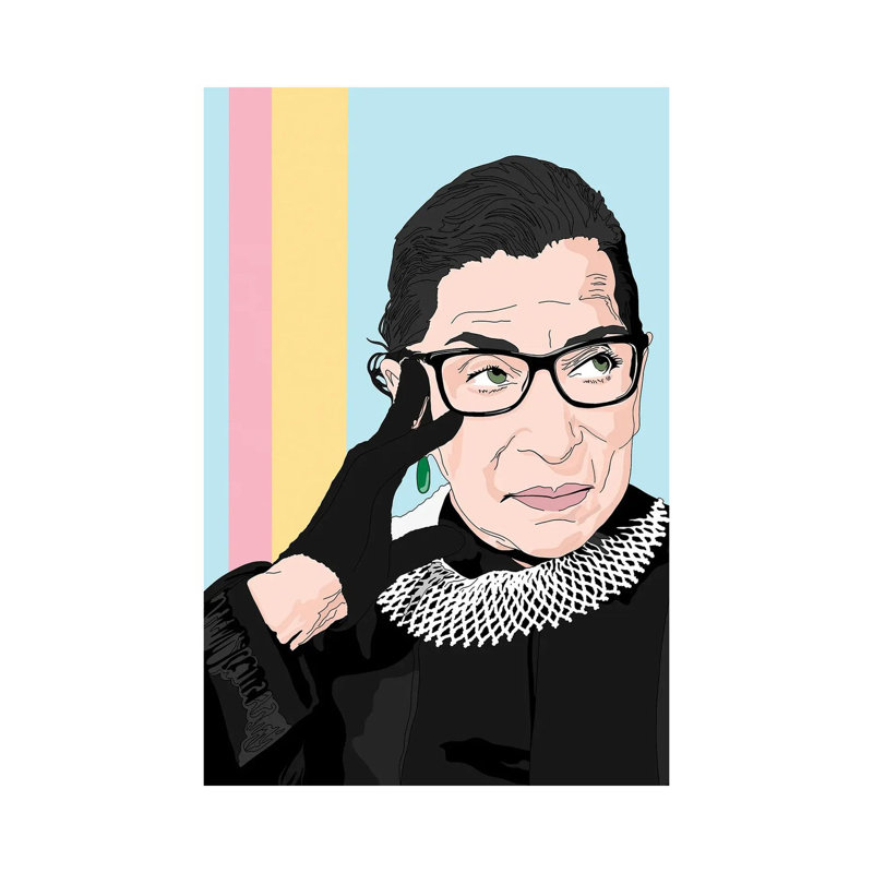 «Ruth Bader Ginsburg Illustration» par Sammy Gorin, impression sur toile tendue, H 26 po x l 18 po x 1,5 po