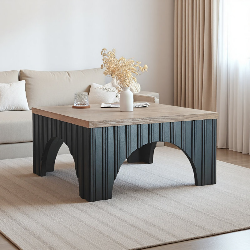 Rustic Square Coffee Table - Modern Farmhouse Style