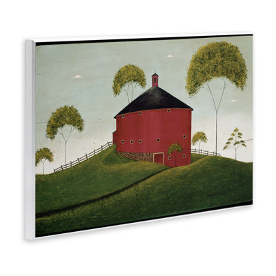 «Round Barn in Pasture», art mural, par Warren Kimble