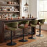 Adjustable Height Bar Stools With Fabric Seat Swivel Stool With Backrest For Kitchen Island, Bar, Home Pub