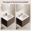Lavabo vasque de salle de bain de 24 pouces, comptoir en céramique pour meuble-lavabo sans drain pratique pour ranger des objets personnels - blanc brillant - 3 trous