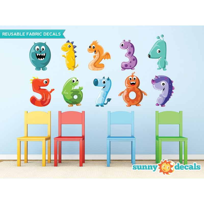 Décalcomanie murale en tissu monster numbers, Grand