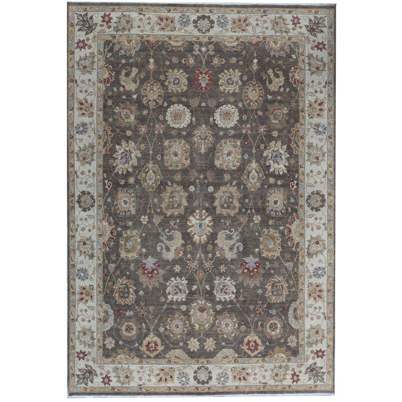 Hand-Knotted High-Quality Brown and Ivory Area Rug