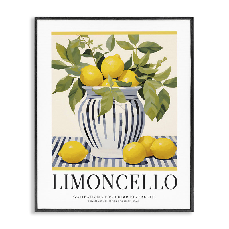 «Classic Kitchen Lemons», art de la giclée encadrée, design par lettré et doublé, H 14 po x l 11 po
