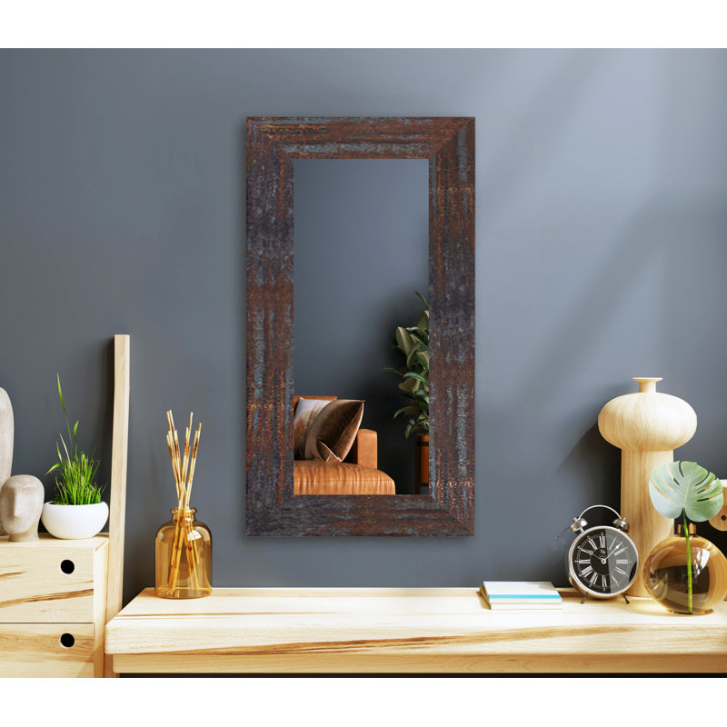 Miroir décoratif, 16 po x 33 po, Laiton acier industriel