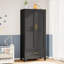 Armoire à vêtements moderne autoportante en métal Aromire avec un tiroir et une tringle à vêtements-1816379964