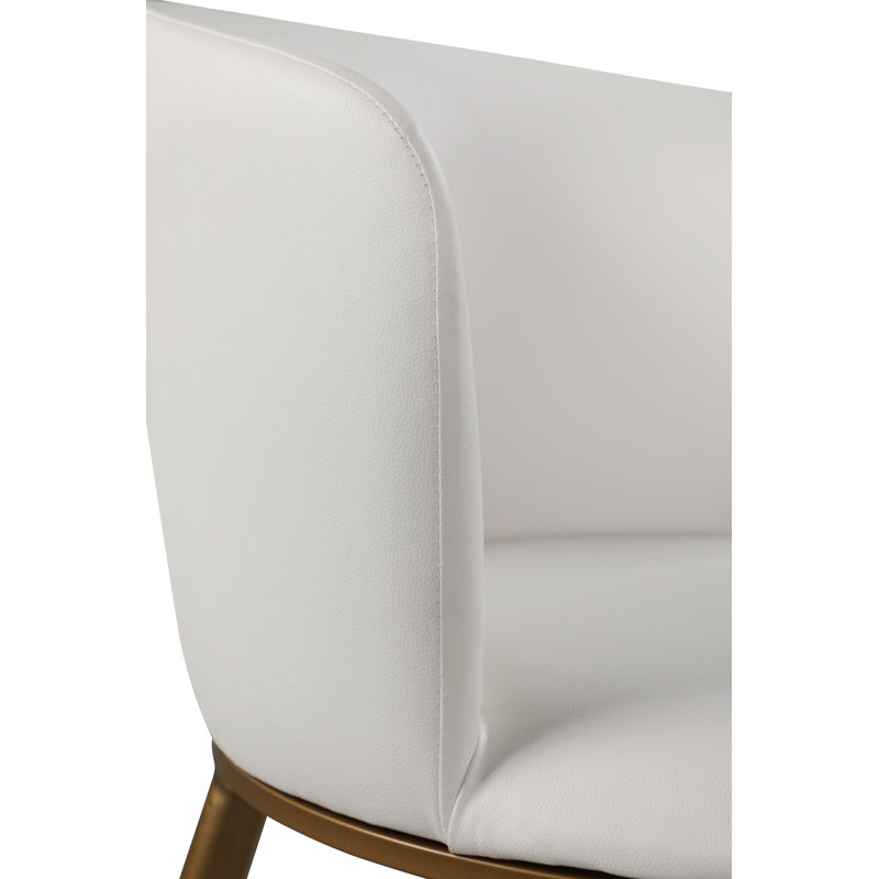 Chaise en velours Skylar, Or brossé, Velours crème