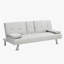 Canapé-lit avec accoudoirs, deux supports, structure en bois, pieds en acier inoxydable, blanc FUTON, non disponible-1210169489