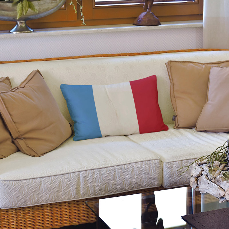 Housse de coussin lombaire Atlanta, Bleu ciel / Gris / Prune rouge, Houston