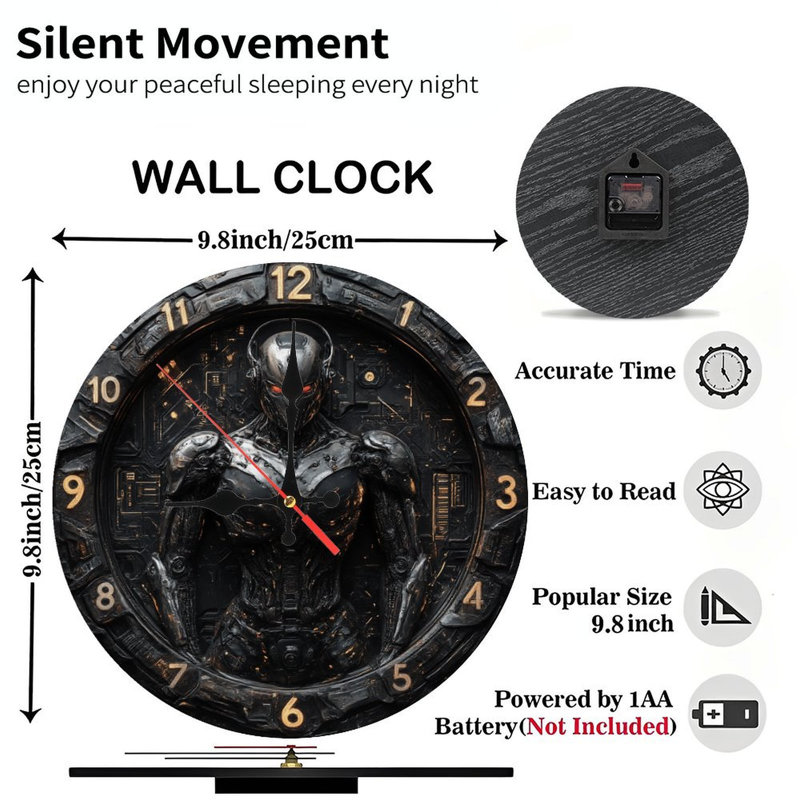 Metallic Robot Clock