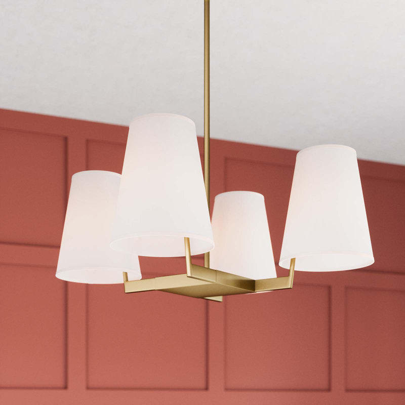 Modway Mercer 4-Light Pendant Light, Satin Brass